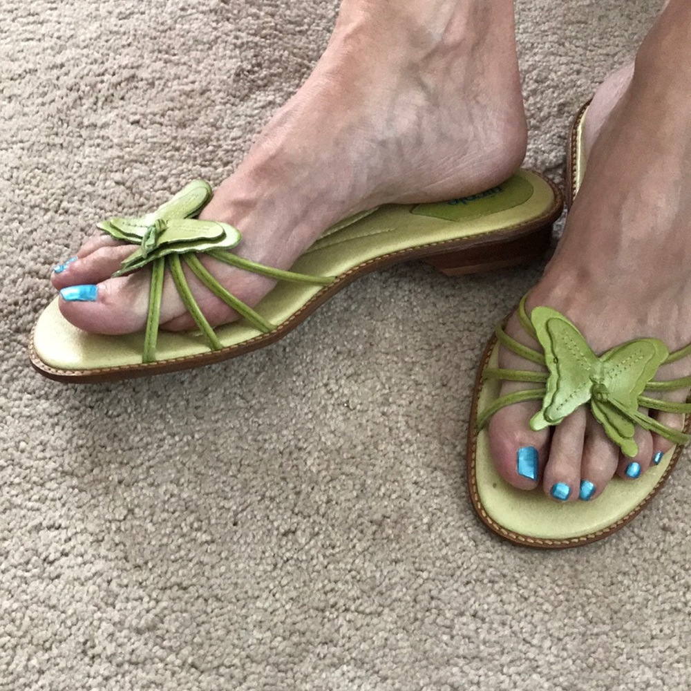 Nicole lime green butterfly sandals